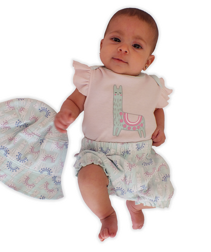 Spencer's Little Cuties 3pc Set - Pink & Aqua Llama